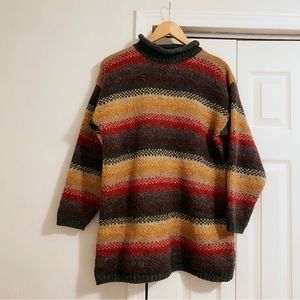 Vintage thick knit multicolor striped oversized sweater. Size medium